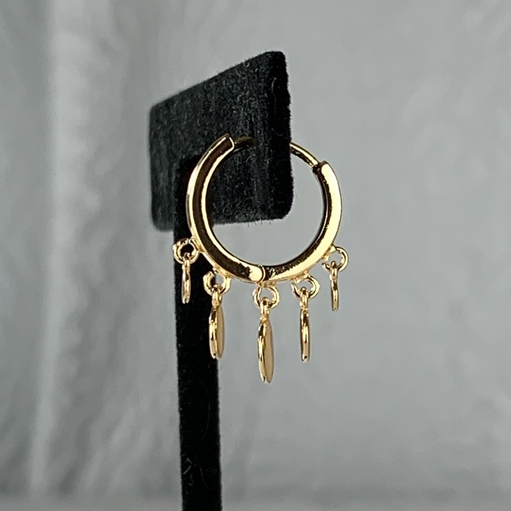 Gold and Silver Small Tassel Hoops - Picture 9 of 10
